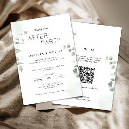 Invitación Código QR Vegetación Fiesta Felices para Siempre B