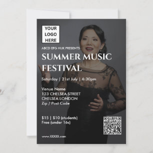 Invitación Código QR y logotipo del Festival de Música de Ver
