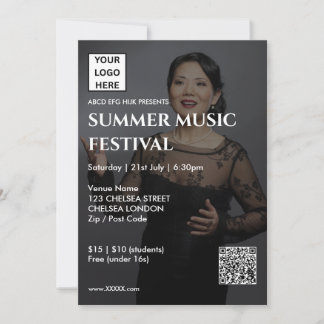 Invitación Código QR y logotipo del Festival de Música de Ver