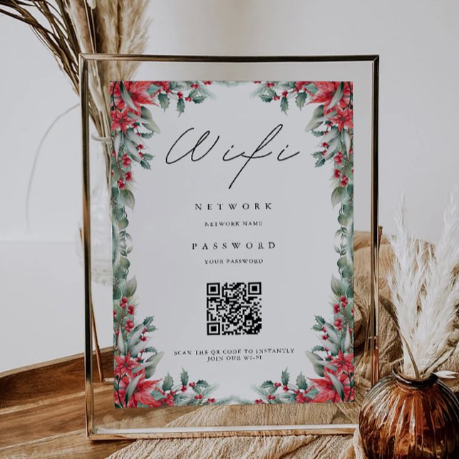 Invitación Código Wifi para navidades, código QR Wifi Connect (Christmas Wifi Code, QR Code Wifi Connect Invitation)