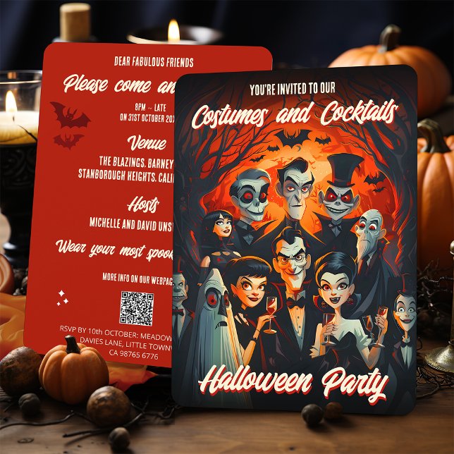 Invitación Códigos QR y Cócteles Halloween para Adultos (Subido por el creador)