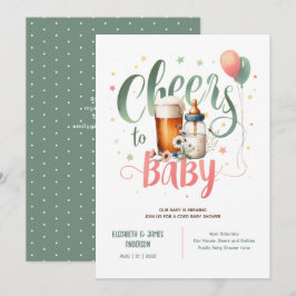Invitación COED Baby Brewing Beers Bottles Cheers Wildflowers