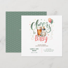 Invitación COED Baby Brewing Beers Bottles Cheers Wildflowers