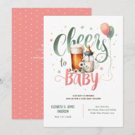 Invitación COED Baby Brewing Beers Bottles Cheers Wildflowers
