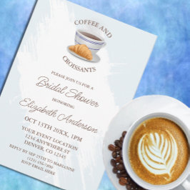 Invitación Coffee and Croissants Bridal Shower