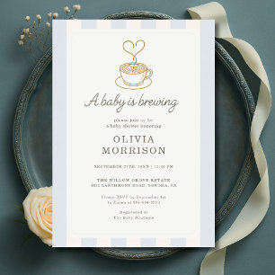 Invitación Coffee Baby está preparando a Blue Boy Baby Shower
