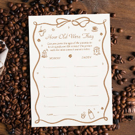 Invitación Coffee Baby Shower How Old Were They Game Card