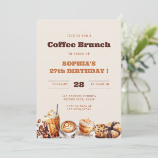 Invitación Coffee Brunch Any Age Birthday