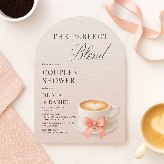 Invitación Coffee Couples Shower The Perfect Blend Coquette  (Subido por el creador)