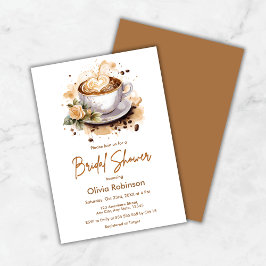 Invitación Coffee Floral Love is Brewing Bridal Shower
