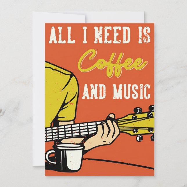 Invitación Coffee Lover Coffee And Music (Anverso)