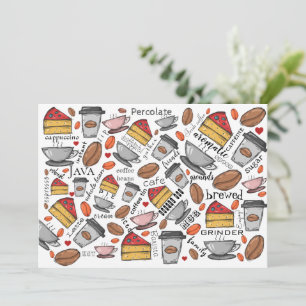 Invitación Coffee Lover Coffee Shop o Café Greeting Card