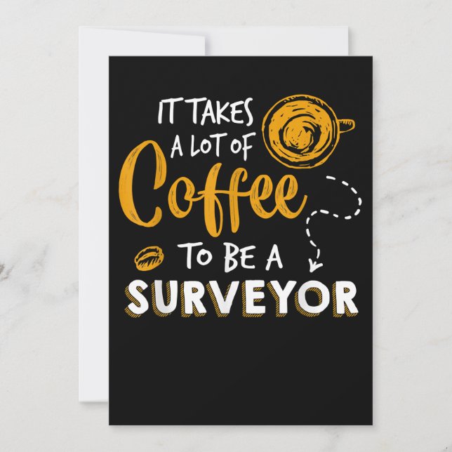 Invitación Coffee Lover Funny Surveyor Engineer Construction (Anverso)