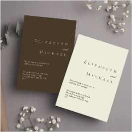 Invitación Coffee Minimalist Boho Elegant Script Wedding