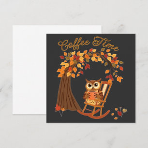 Invitación Coffee Time Owl Cae Diseño Temático