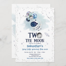 Invitación cohete astronauta Fiesta de segundo cumpleaños en 