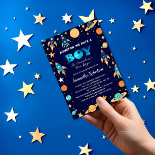 Invitación Cohetes del espacio ultraterrestre planetas Baby S