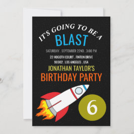 Invitación Cohetes espaciales al cumpleaños de los niños de l