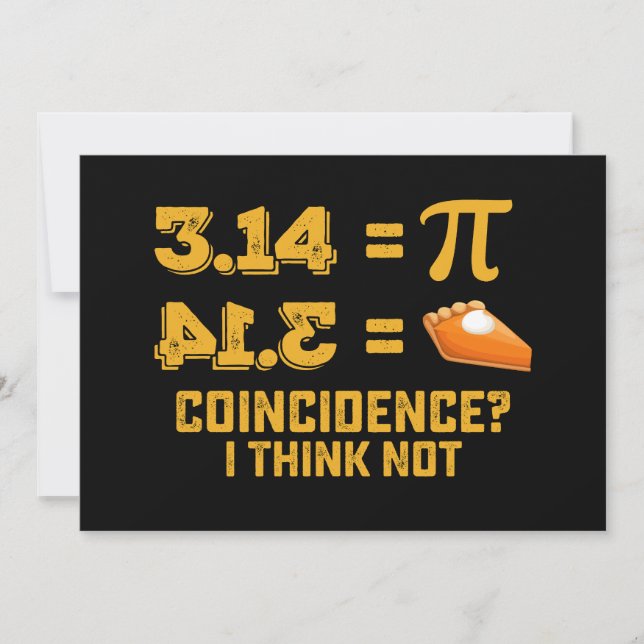 Invitación Coincidencia Creo Que No Pie Pi Day Math (Anverso)