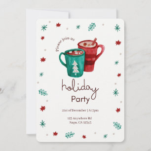 Invitación Cojines de Nieve de Chocolate Caliente Personaliza