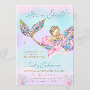 Invitación Cola de Purpurina de Baby Shower de cosecha de sir