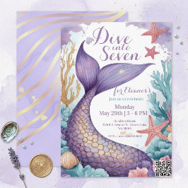 Invitación Cola de Sirena Caprichosa Sumérgete en el Quinto C