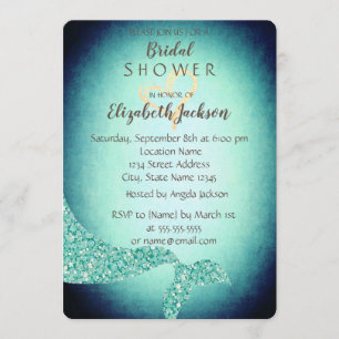 Invitación Cola de Sirena, Corazón de Oro Despedida de Solter