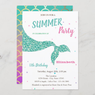 Invitación Cola de sirena, escalas