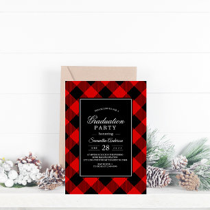Invitación Colada De Búfalo Rojo Y Negro