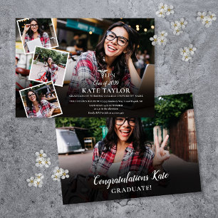 Invitación Colage de 5 fotos de graduación de enfermería LPN 