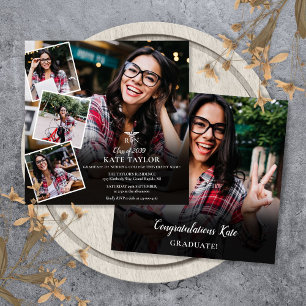 Invitación Colage de fotos de enfermería RN Graduación Cuadra
