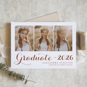 Invitación Colage de Fotos de la Clase de Terracota 2026 Grad