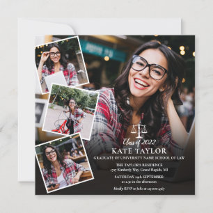 Invitación Colage de fotos de la facultad de derecho Graduaci