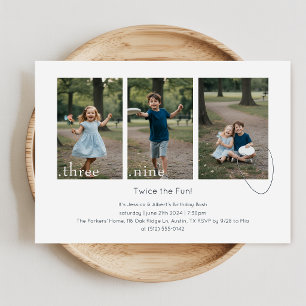Invitación Colage de Fotos Personalizado de Niños para Fiesta