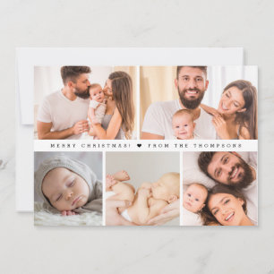Invitación Colage simple de rejilla de fotos familiares Feliz