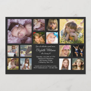 Invitación Colaje de 14 fotos