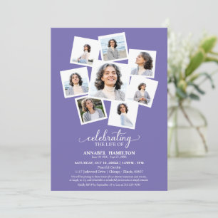 Invitación Colaje de Fotos Celebración de la Vida Servicio Me