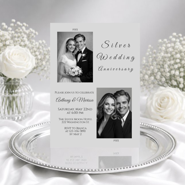 Invitación Colaje de Fotos de Bodas de Plata (Subido por el creador)