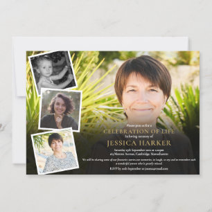 Invitación Colaje de fotos de celebración de funeral de vida
