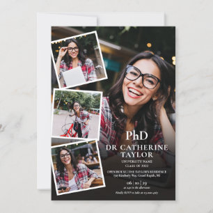 Invitación Colaje de Fotos de Grado de Doctorado Fiesta de Gr