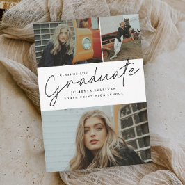 Invitación Colaje de Fotos de Graduación con Letra Moderna