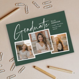 Invitación Colaje de Fotos de Graduación con Letra Moderna Gr