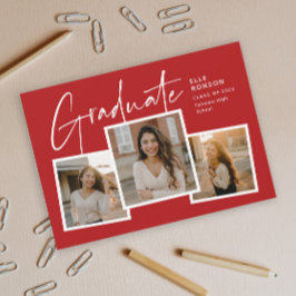 Invitación Colaje de Fotos de Graduación con Letra Moderna Gr