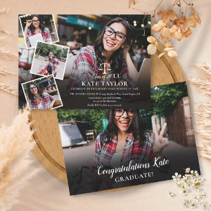 Invitación Colaje de Fotos de Graduación de la Escuela de Der
