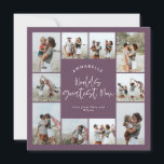 Invitación Colaje de fotos minimalista moderno elegante morad<br><div class="desc">El mejor regalo para Mamá del mundo guión colaje de fotos personalizado minimalista moderno elegante morado con líneas limpias y simples tarjeta del día de la madre.</div>