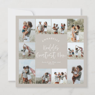 Invitación Colaje de fotos minimalista moderno elegante taupe