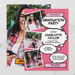 Invitación Colaje de Fotos Modernas Divertidas para Fiesta de