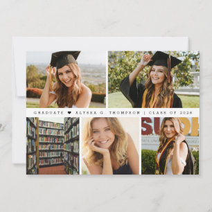 Invitación Colaje de Fotos Moderno Graduado Clase de 2026