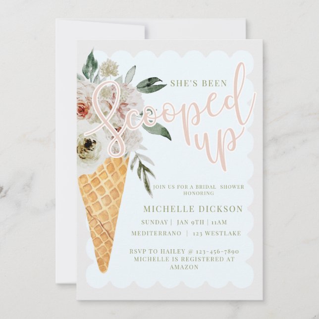 Invitación Colapso, ducha de novia, novia,  (Anverso)
