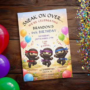 Invitación Colarse Sobre Tres Ninjas Cumpleaños De Niños Lind